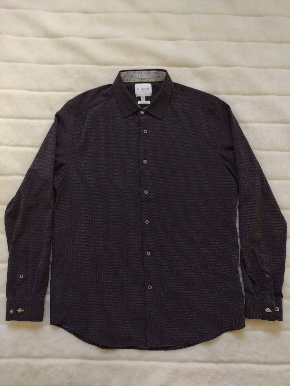 C-LAB NYC Men's Dress Shirt Slim Fit Large 16.5 Gray